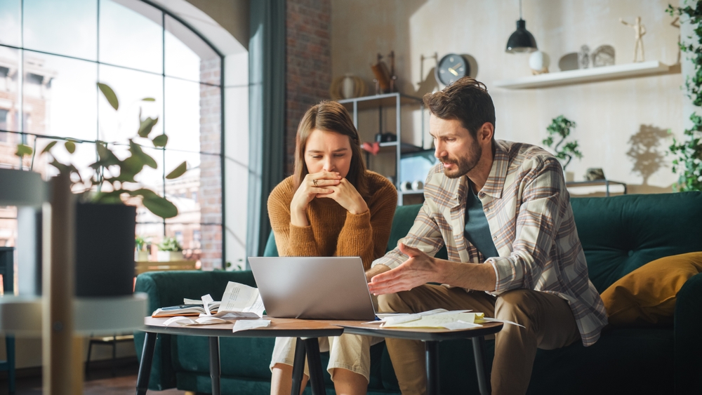 Couple using a Laptop